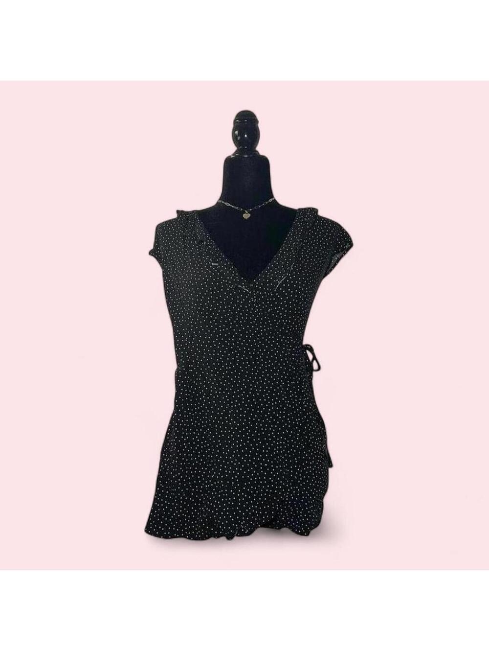 Y2K Style Garage X Sierra Furtado Black And White Polka Dot Wrap Romper